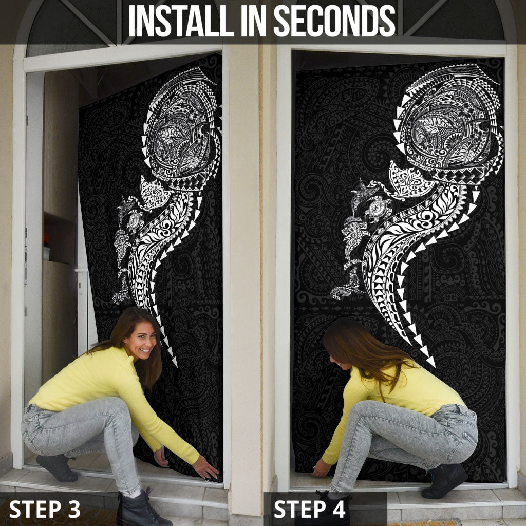 Hawaiian Kakau Tribal Sea Animals Tattoos Door Cover Black Color LT03 - Polynesian Pride