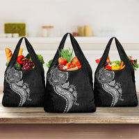 Hawaiian Kakau Tribal Sea Animals Tattoos Grocery Bag Black Color LT03 3-pack One Size Black - Polynesian Pride