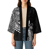Hawaiian Kakau Tribal Sea Animals Tattoos Kimono Black Color