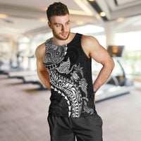 Hawaiian Kakau Tribal Sea Animals Tattoos Men Tank Top Black Color LT03 Black - Polynesian Pride