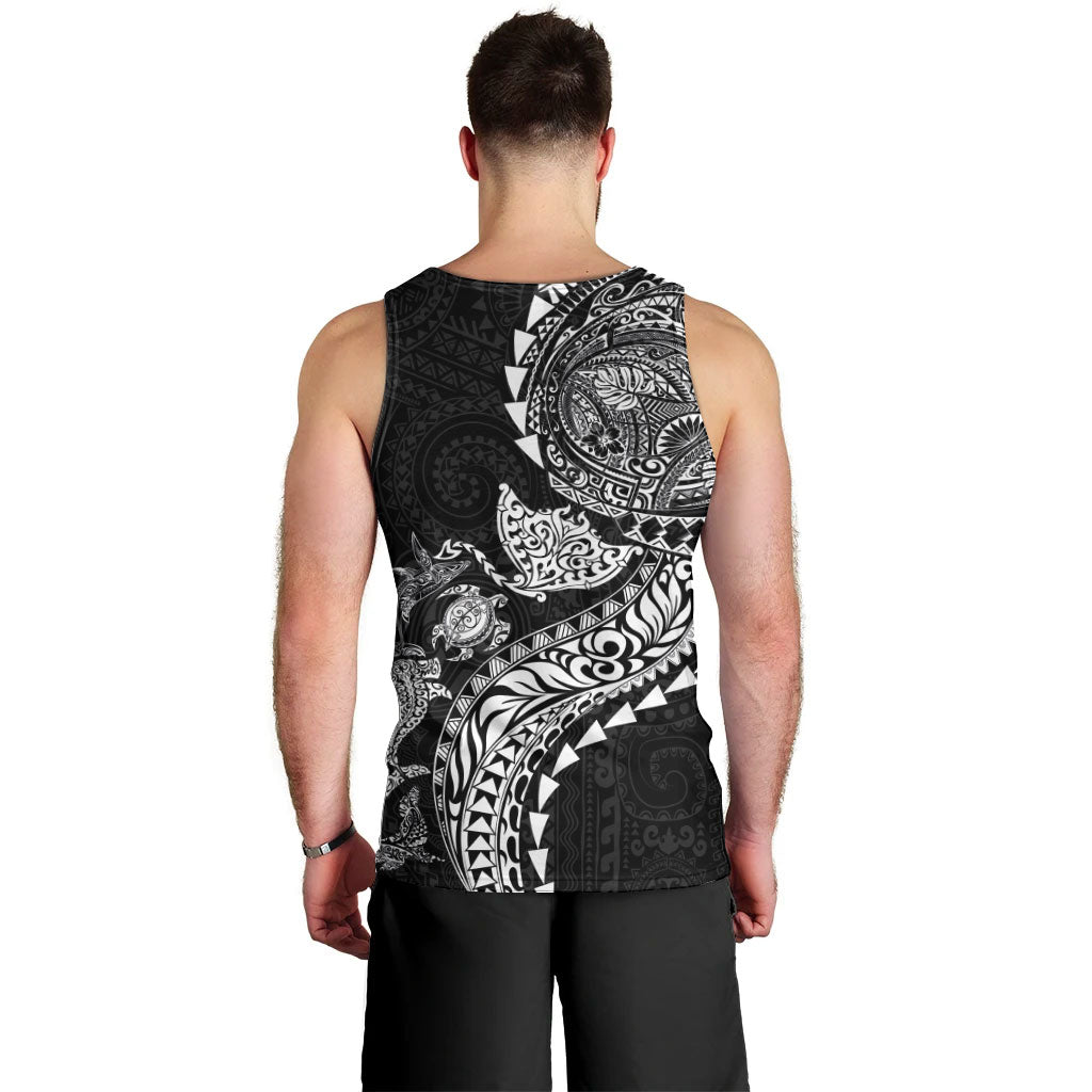 Hawaiian Kakau Tribal Sea Animals Tattoos Men Tank Top Black Color LT03 - Polynesian Pride