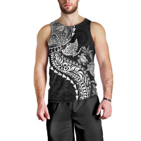 Hawaiian Kakau Tribal Sea Animals Tattoos Men Tank Top Black Color LT03 - Polynesian Pride