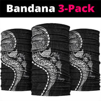 Hawaiian Kakau Tribal Sea Animals Tattoos Neck Gaiter Black Color