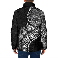 Hawaiian Kakau Tribal Sea Animals Tattoos Padded Jacket Black Color