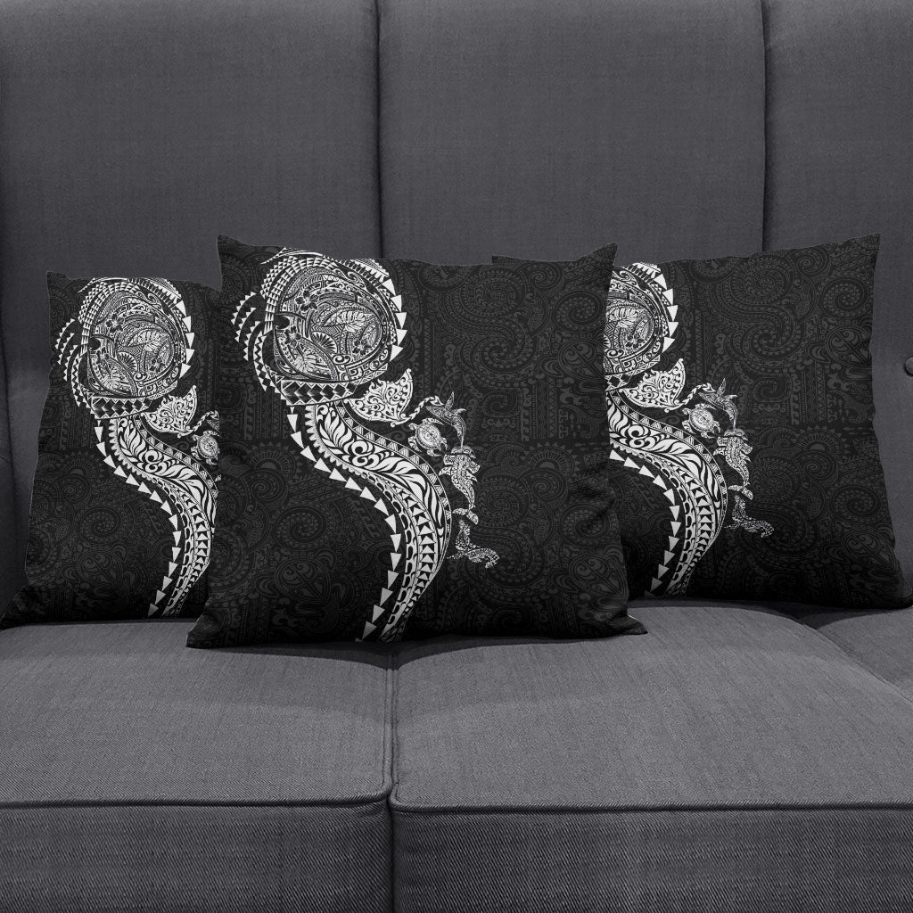 Hawaiian Kakau Tribal Sea Animals Tattoos Pillow Cover Black Color LT03 - Polynesian Pride