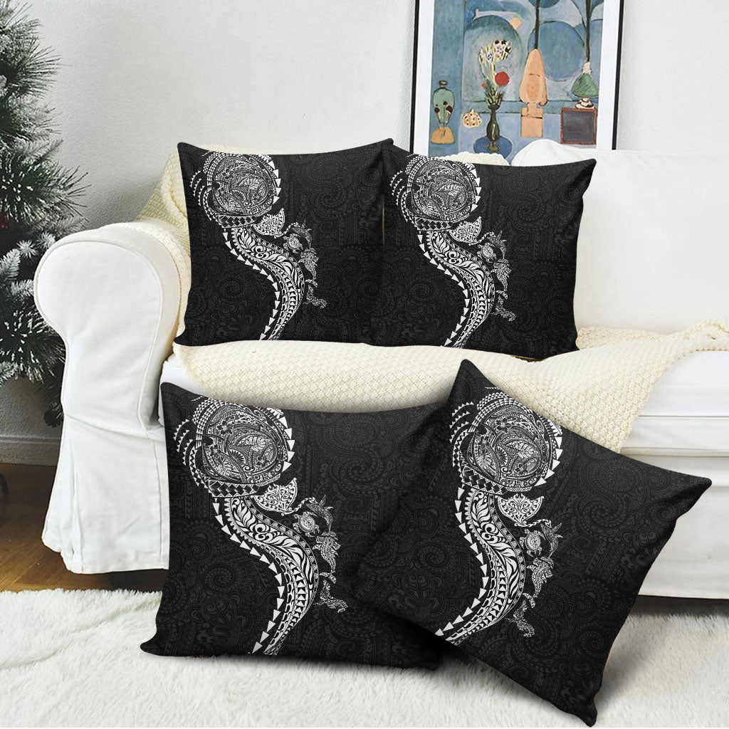 Hawaiian Kakau Tribal Sea Animals Tattoos Pillow Cover Black Color LT03 - Polynesian Pride