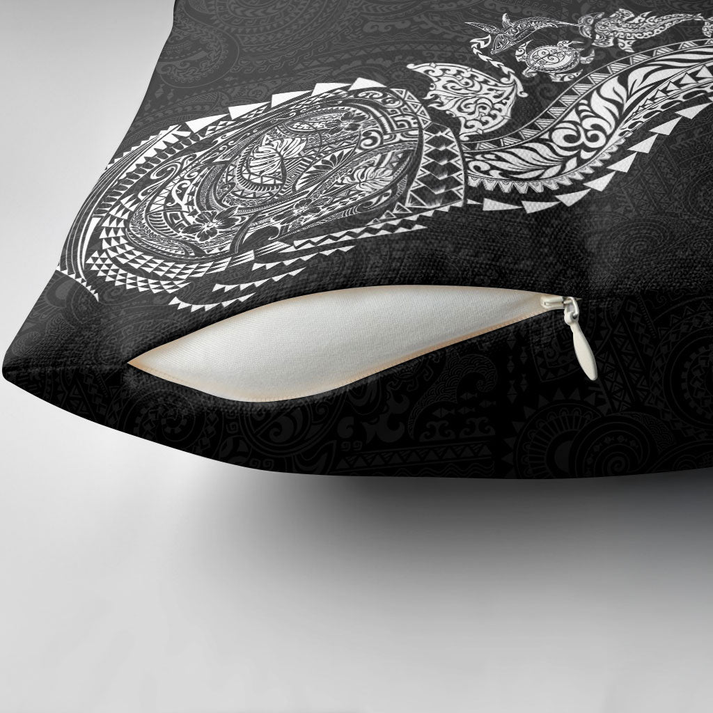 Hawaiian Kakau Tribal Sea Animals Tattoos Pillow Cover Black Color LT03 - Polynesian Pride
