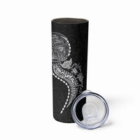 Hawaiian Kakau Tribal Sea Animals Tattoos Skinny Tumbler Black Color