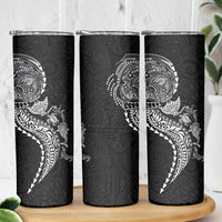 Hawaiian Kakau Tribal Sea Animals Tattoos Skinny Tumbler Black Color