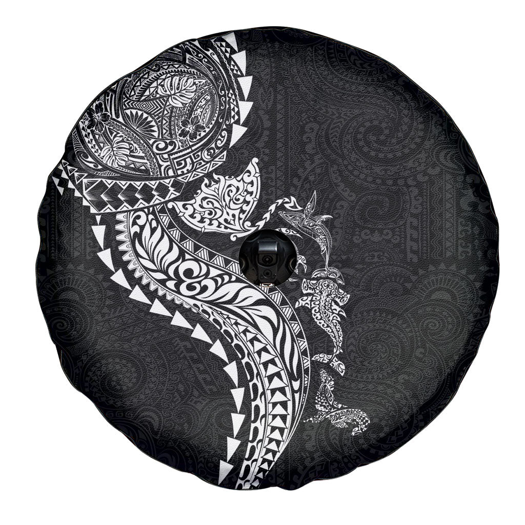 Hawaiian Kakau Tribal Sea Animals Tattoos Spare Tire Cover Black Color LT03 - Polynesian Pride