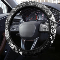 Hawaiian Kakau Tribal Sea Animals Tattoos Steering Wheel Cover Black Color