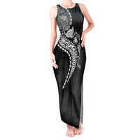 Hawaiian Kakau Tribal Sea Animals Tattoos Tank Maxi Dress Black Color LT03 Women Black - Polynesian Pride