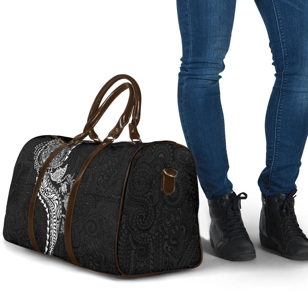 Hawaiian Kakau Tribal Sea Animals Tattoos Travel Bag Black Color LT03 - Polynesian Pride