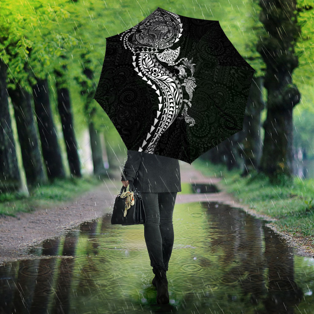 Hawaiian Kakau Tribal Sea Animals Tattoos Umbrella Black Color