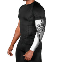 Hawaiian Kakau Tribal Sea Animals Tattoos Arm Sleeves White Color
