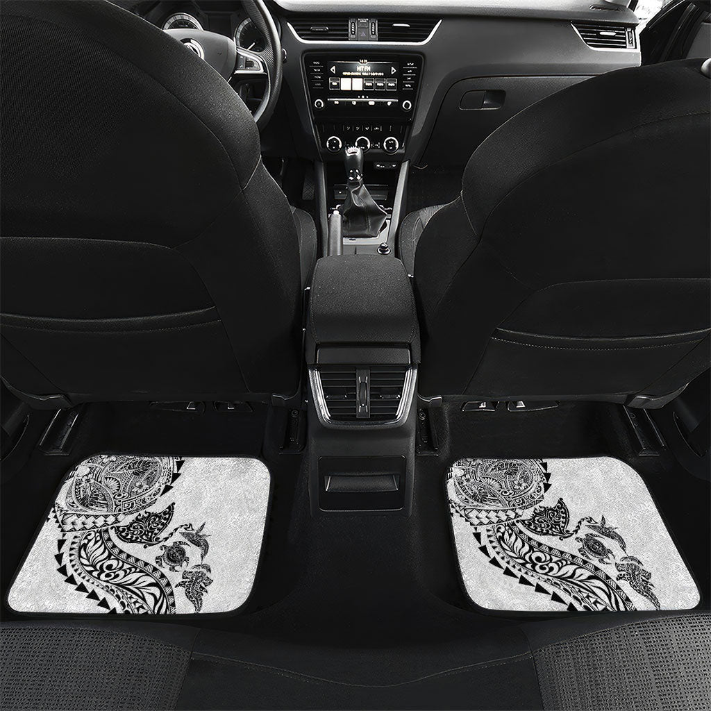 Hawaiian Kakau Tribal Sea Animals Tattoos Car Mats White Color