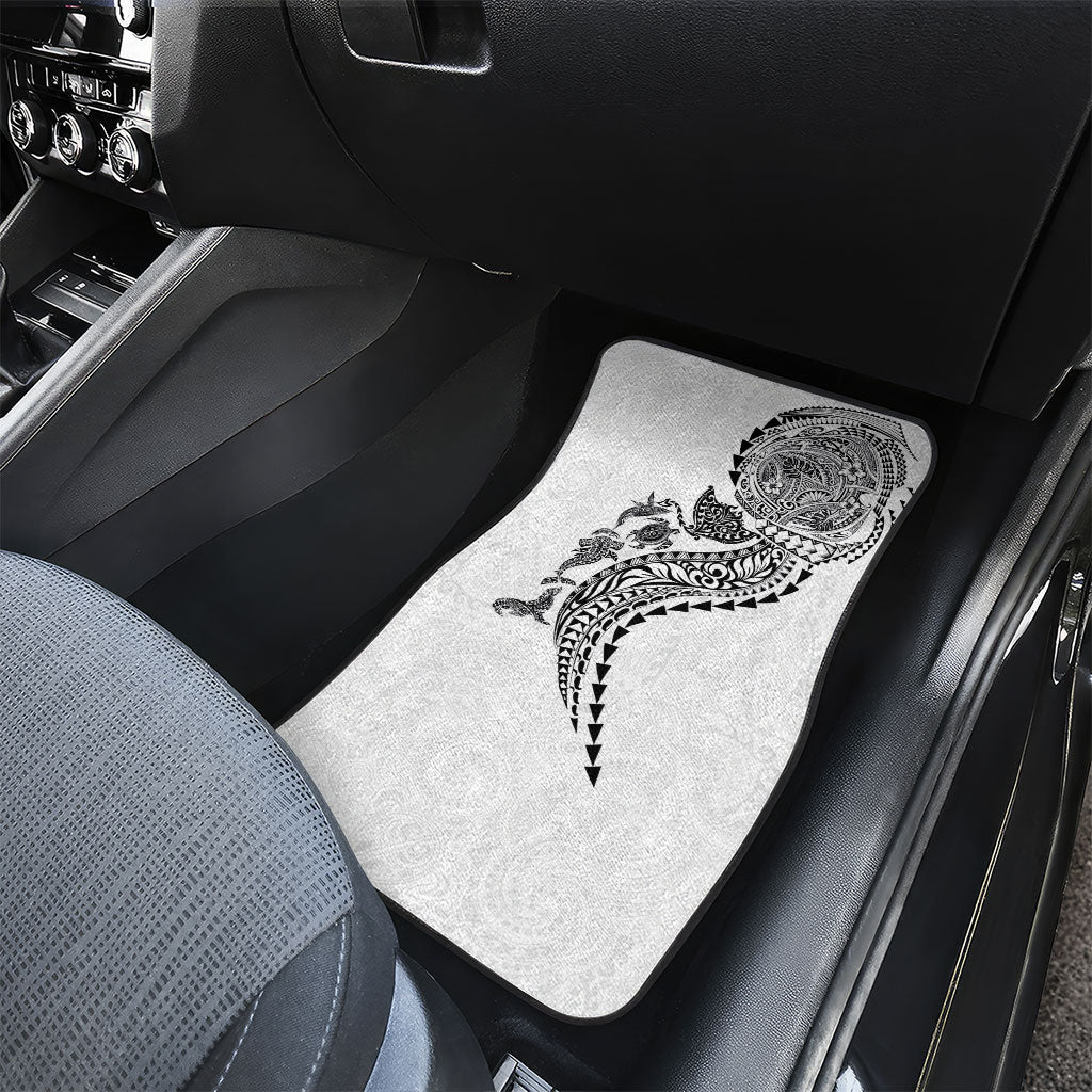 Hawaiian Kakau Tribal Sea Animals Tattoos Car Mats White Color