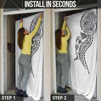 Hawaiian Kakau Tribal Sea Animals Tattoos Door Cover White Color LT03 - Polynesian Pride