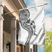 Hawaiian Kakau Tribal Sea Animals Tattoos Garden Flag White Color LT03 House Flag White - Polynesian Pride