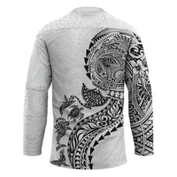 Hawaiian Kakau Tribal Sea Animals Tattoos Hockey Jersey White Color LT03 - Polynesian Pride