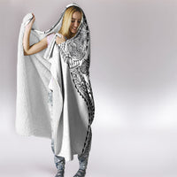 Hawaiian Kakau Tribal Sea Animals Tattoos Hooded Blanket White Color LT03 - Polynesian Pride