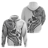 Hawaiian Kakau Tribal Sea Animals Tattoos Hoodie White Color LT03 - Polynesian Pride