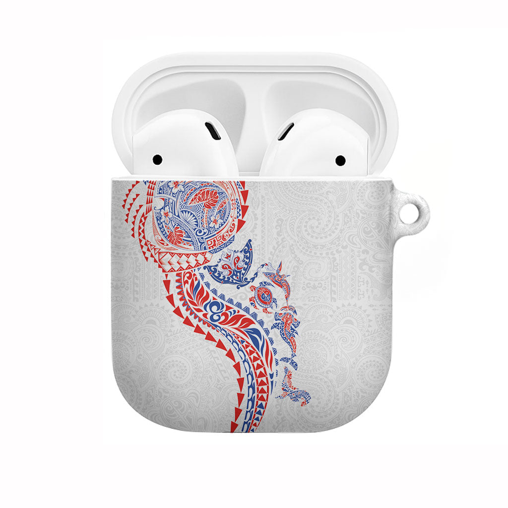 Hawaiian Kakau Tribal Sea Animals Tattoos AirPods Case Hawaii Flag Color Inspired