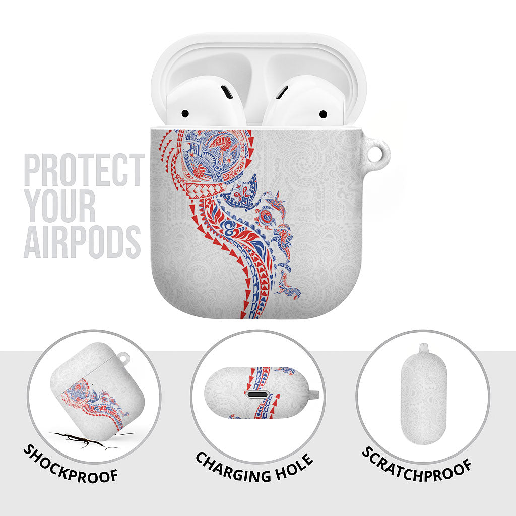 Hawaiian Kakau Tribal Sea Animals Tattoos AirPods Case Hawaii Flag Color Inspired LT03 - Polynesian Pride