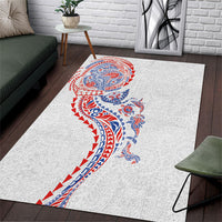 Hawaiian Kakau Tribal Sea Animals Tattoos Area Rug Hawaii Flag Color Inspired LT03 Multicolor - Polynesian Pride