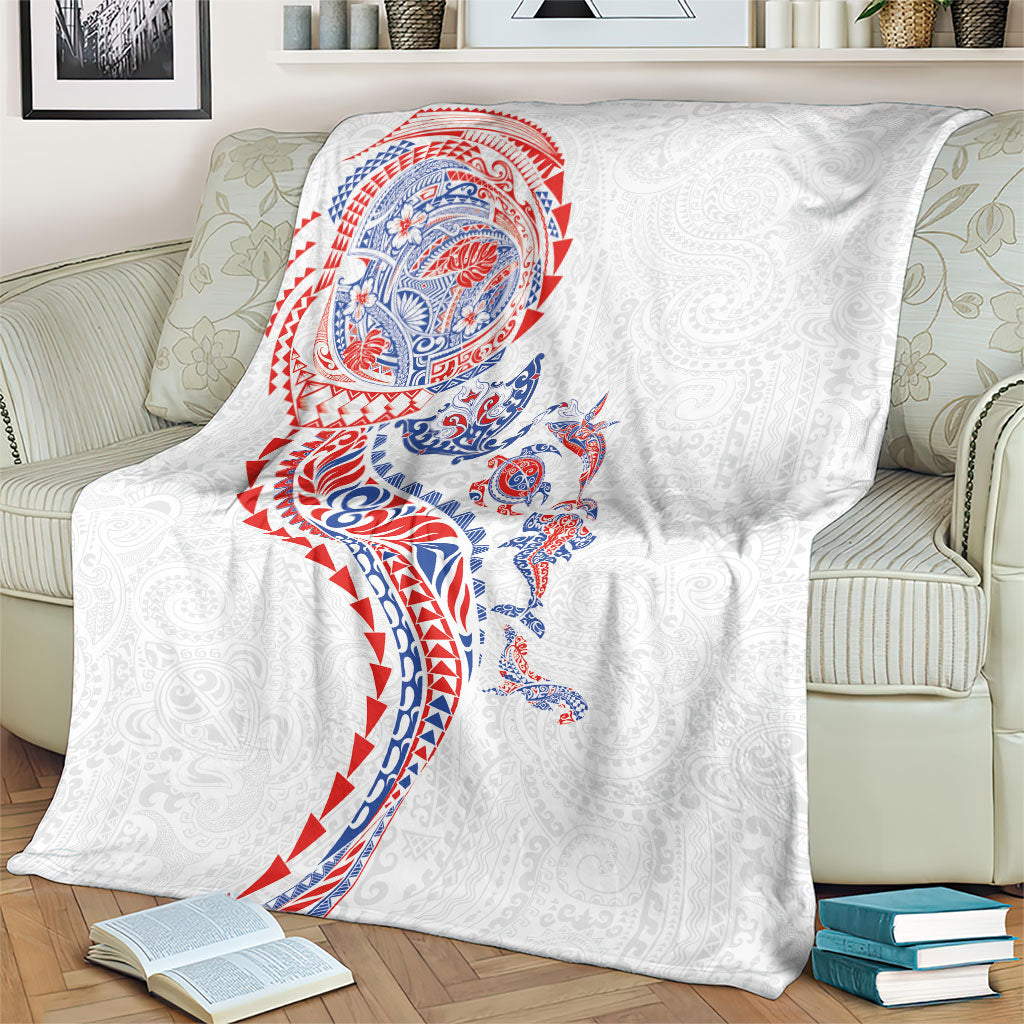 Hawaiian Kakau Tribal Sea Animals Tattoos Blanket Hawaii Flag Color Inspired LT03 - Polynesian Pride