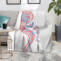Hawaiian Kakau Tribal Sea Animals Tattoos Blanket Hawaii Flag Color Inspired LT03 - Polynesian Pride