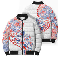 Hawaiian Kakau Tribal Sea Animals Tattoos Bomber Puffer Jacket Hawaii Flag Color Inspired LT03 - Polynesian Pride