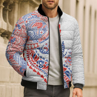 Hawaiian Kakau Tribal Sea Animals Tattoos Bomber Puffer Jacket Hawaii Flag Color Inspired LT03 - Polynesian Pride