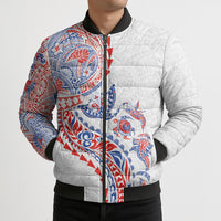 Hawaiian Kakau Tribal Sea Animals Tattoos Bomber Puffer Jacket Hawaii Flag Color Inspired LT03 - Polynesian Pride