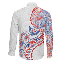 Hawaiian Kakau Tribal Sea Animals Tattoos Family Matching Off Shoulder Short Dress and Hawaiian Shirt Hawaii Flag Color Inspired LT03 - Polynesian Pride