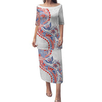 Hawaiian Kakau Tribal Sea Animals Tattoos Family Matching Puletasi and Hawaiian Shirt Hawaii Flag Color Inspired LT03 Mom's Dress Multicolor - Polynesian Pride