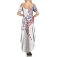 Hawaiian Kakau Tribal Sea Animals Tattoos Family Matching Summer Maxi Dress and Hawaiian Shirt Hawaii Flag Color Inspired LT03 - Polynesian Pride