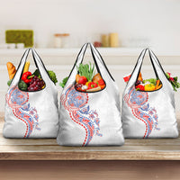 Hawaiian Kakau Tribal Sea Animals Tattoos Grocery Bag Hawaii Flag Color Inspired LT03 3-pack One Size Multicolor - Polynesian Pride