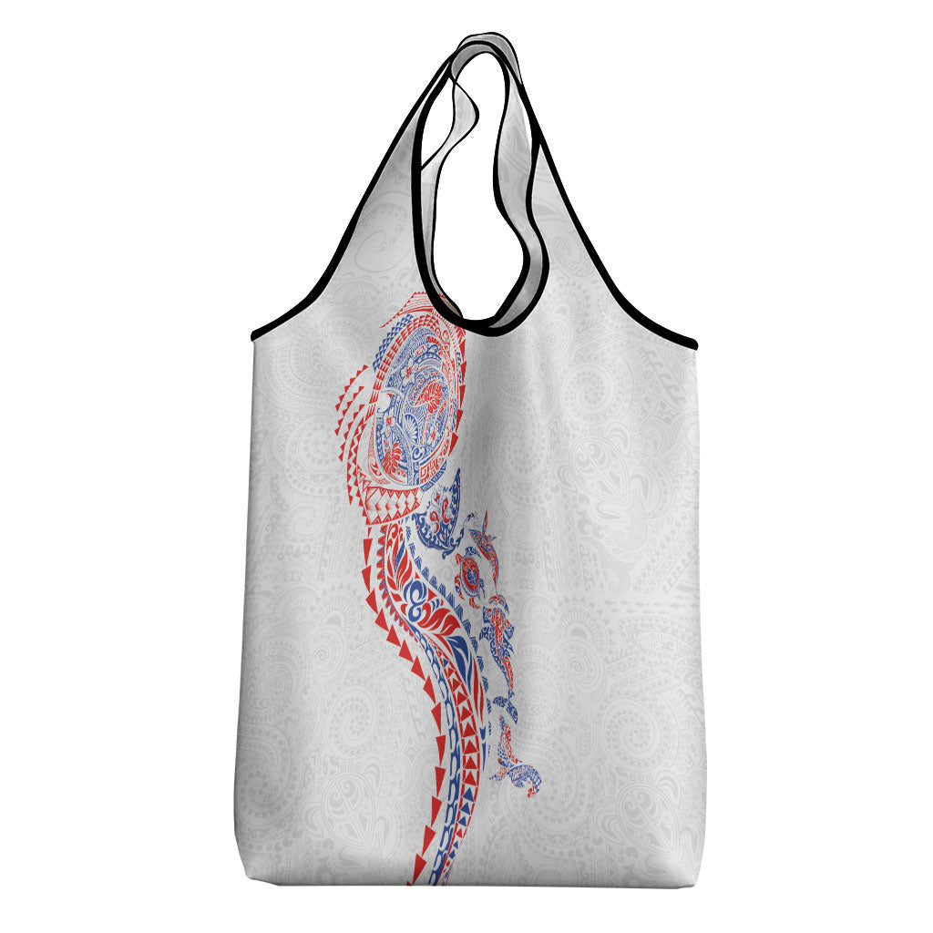 Hawaiian Kakau Tribal Sea Animals Tattoos Grocery Bag Hawaii Flag Color Inspired LT03 - Polynesian Pride