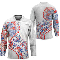 Hawaiian Kakau Tribal Sea Animals Tattoos Hockey Jersey Hawaii Flag Color Inspired