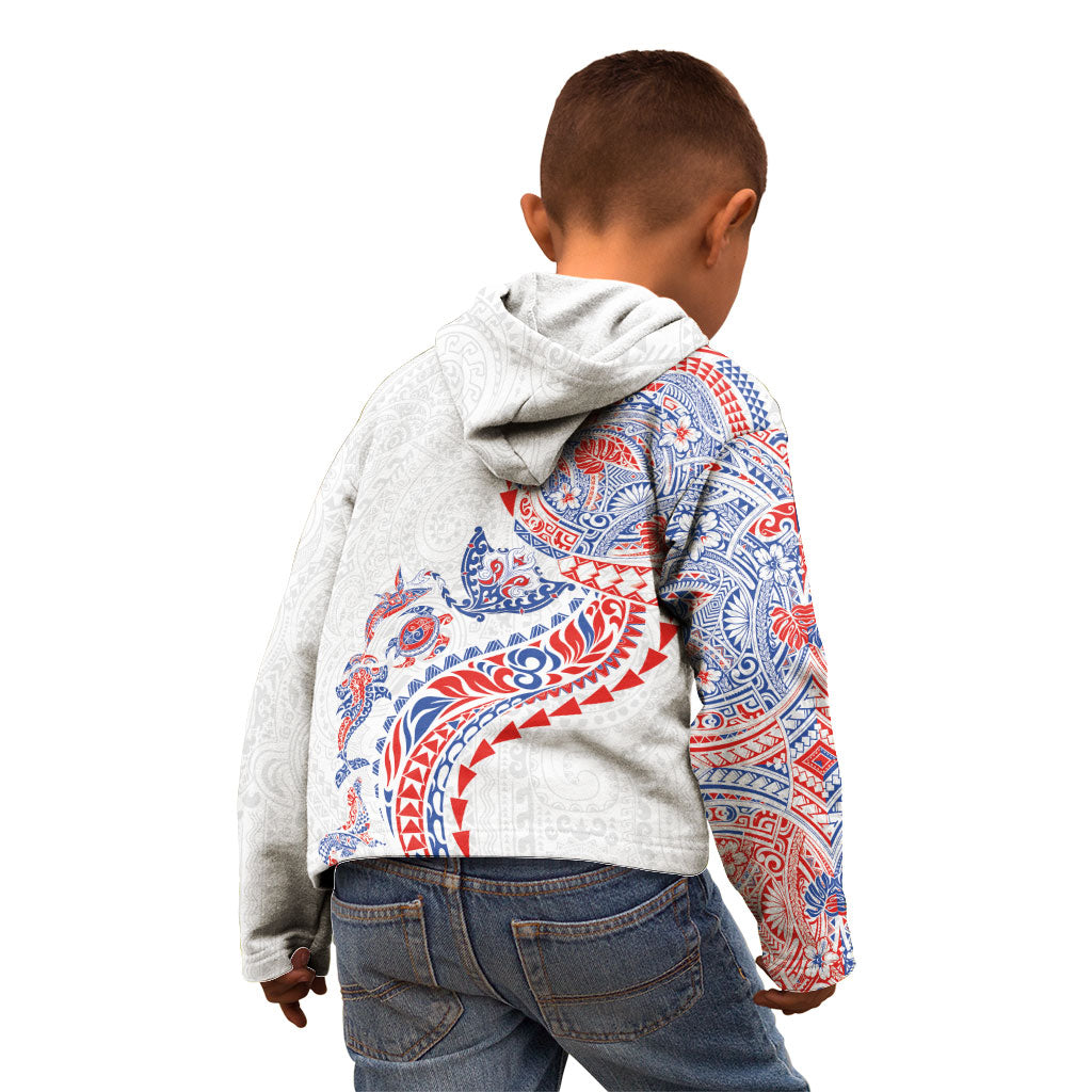 Hawaiian Kakau Tribal Sea Animals Tattoos Kid Hoodie Hawaii Flag Color Inspired