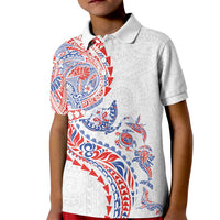 Hawaiian Kakau Tribal Sea Animals Tattoos Kid Polo Shirt Hawaii Flag Color Inspired