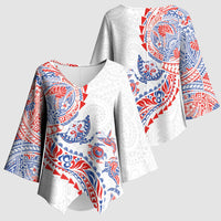 Hawaiian Kakau Tribal Sea Animals Tattoos Kimono Sleeve Blouse Hawaii Flag Color Inspired LT03 - Polynesian Pride