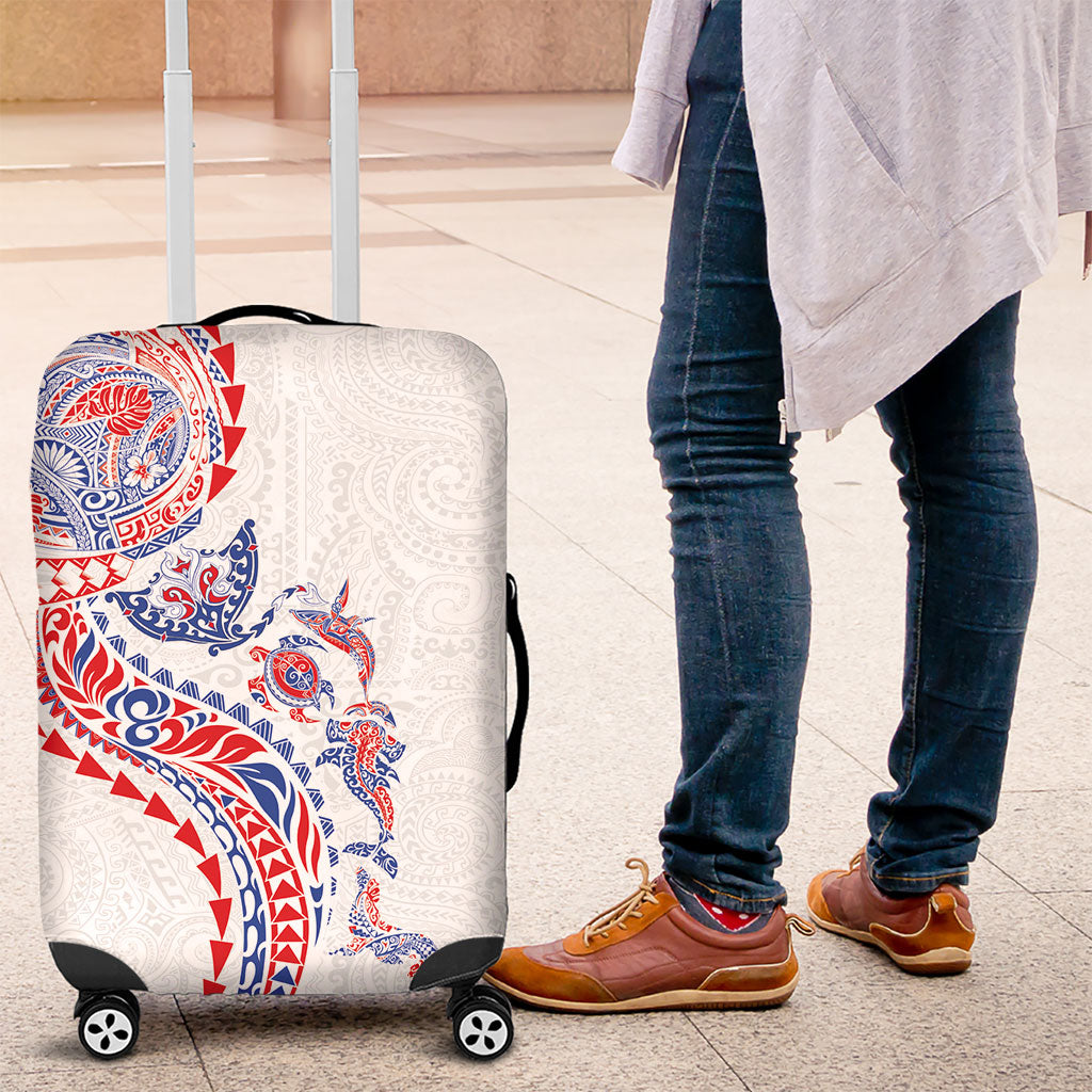 Hawaiian Kakau Tribal Sea Animals Tattoos Luggage Cover Hawaii Flag Color Inspired