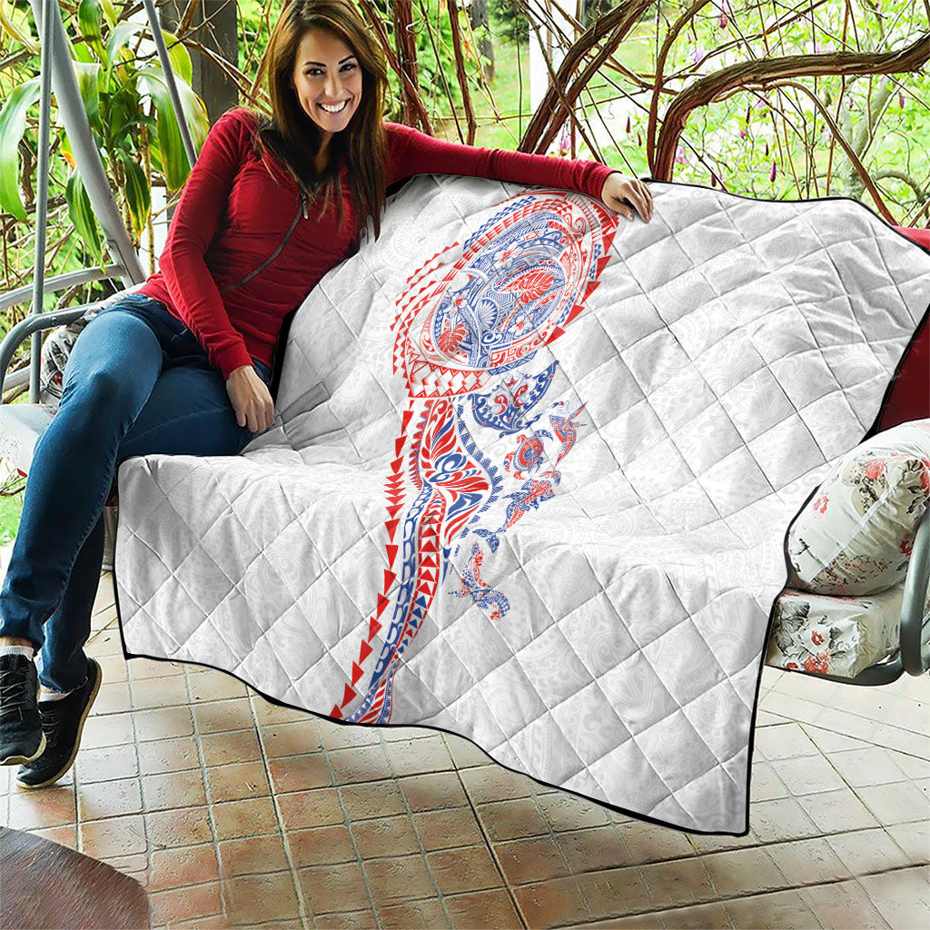 Hawaiian Kakau Tribal Sea Animals Tattoos Quilt Hawaii Flag Color Inspired LT03 - Polynesian Pride