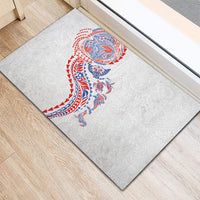 Hawaiian Kakau Tribal Sea Animals Tattoos Rubber Doormat Hawaii Flag Color Inspired LT03 - Polynesian Pride