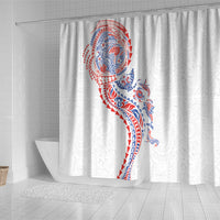 Hawaiian Kakau Tribal Sea Animals Tattoos Shower Curtain Hawaii Flag Color Inspired LT03 - Polynesian Pride