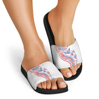 Hawaiian Kakau Tribal Sea Animals Tattoos Slide Sandals Hawaii Flag Color Inspired LT03 - Polynesian Pride