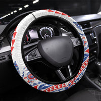 Hawaiian Kakau Tribal Sea Animals Tattoos Steering Wheel Cover Hawaii Flag Color Inspired LT03 Universal Fit Multicolor - Polynesian Pride