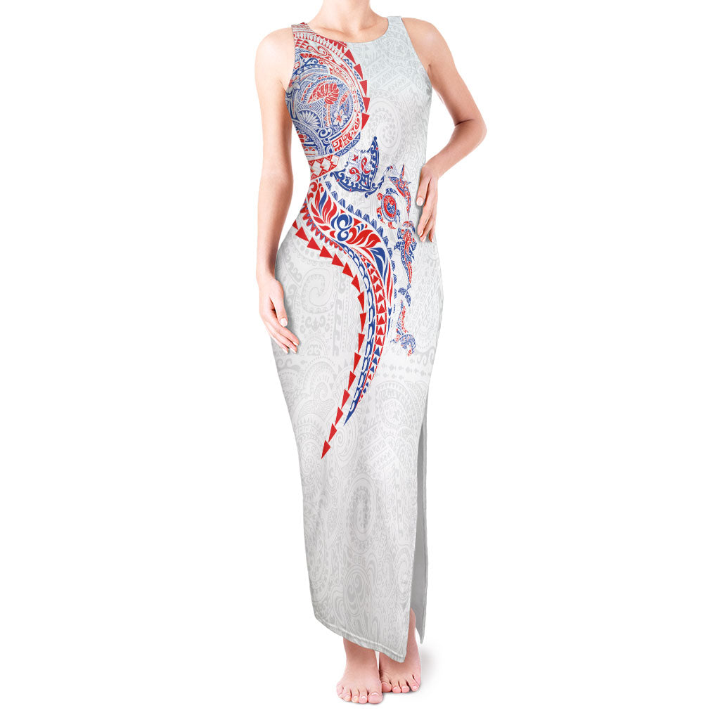 Hawaiian Kakau Tribal Sea Animals Tattoos Tank Maxi Dress Hawaii Flag Color Inspired